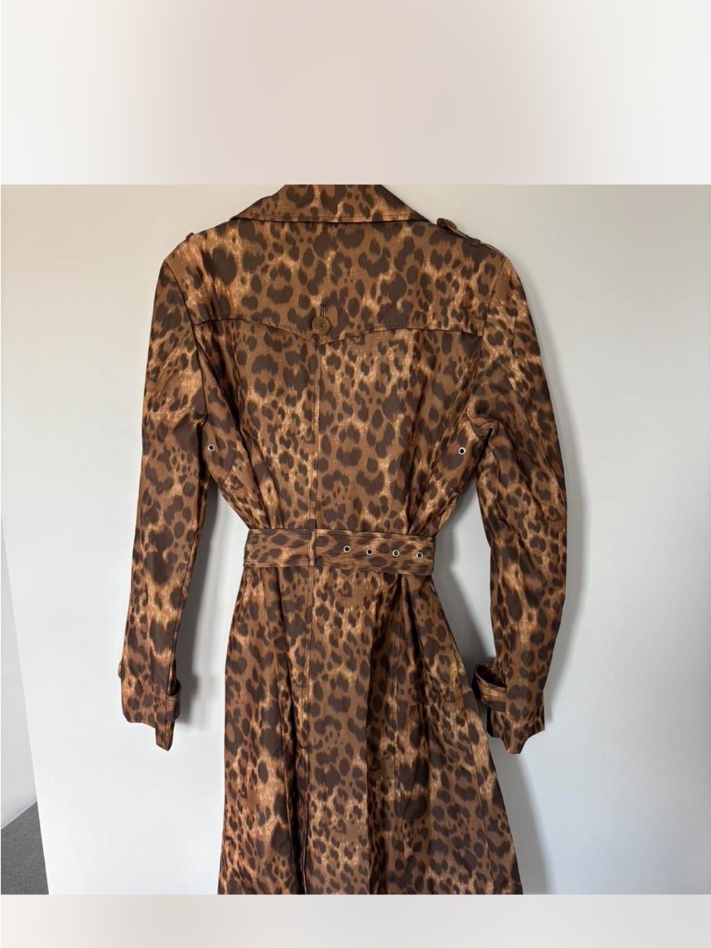 Kenneth Cole Reaction Leopard Print Trench Coat - Brown - Picture 4 of 4